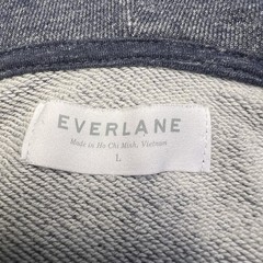 Everlane Hoodie Sweatshirt Mens Large Blue Fleece Full Zip Pockets 100% Cotton