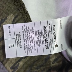 Carhartt Camo Mossy Oak Sweater Mens 2XL Green Outdoor Hoodie Hunting Hiking NWT