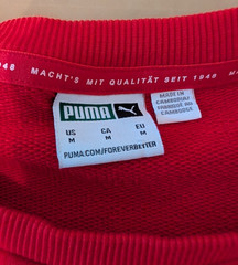 Puma Mens Red Big Logo Classic Fit Crewneck Sweatshirt Medium Long Sleeve