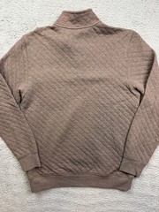 Goodfellow & Co Sweatshirt Mens Small Brown Quilted 1/4 Snap Mock Pullover NWT