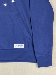 Life Is Good Hoodie Mens L Blue Graphic Print Regular Fit Long Sleeve Pullover