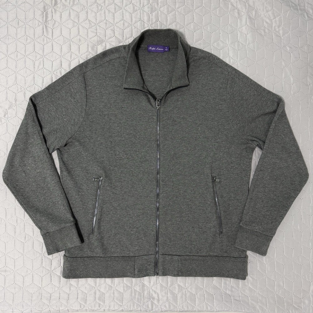 Ralph Lauren Purple Label Full zip-front pocket-detail Grey Sweatshirt XL