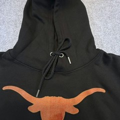 Fanatics Texas Longhorns Hoodie Black Burnt Orange Logo Cotton Small Hook Em