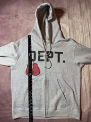 Authentic Gallery Dept Boxing Logo Full Zip Hoodie Gray Men’s Small Designer