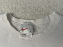 Vintage 1990s 90s Nike Swoosh Basic Blank Cropped Baseball Sleeve Sweatshirt S M