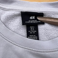 HM Relaxed Fit CrewneckSweatshirt Light Grey Lavender Mens Small Fleece Pullover