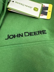 John Deere Hoodie Men’s Quarter Zip Heavyweight Sweatshirt Green Size Small NWT