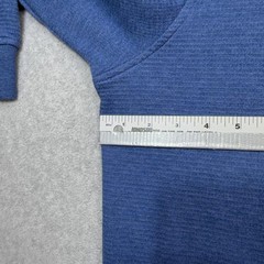 LL Bean All Seasons Textured Pullover Mens Large Blue 1/4 Zip Thermal Sweatshirt