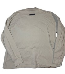 ESSENTIALS Men’s Beige Logo Crewneck Fleece Pullover Sweatshirt Size XS