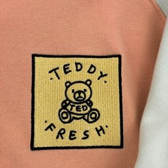 Teddy Fresh Hoodie Sweatshirt Mens M Multicolor Colorful Colorblock Logo 90s