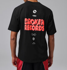 *NEW* Men NIKE AIR JORDAN Broken Record Graphic Tee BLACK (IF3055-010) 👍
