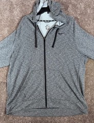 Nike Dri-FIT Grey/Black Zip Front Training Hoodie SZ XXL Polyester Lightweight