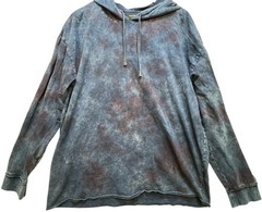 PacSun Mens Oversized Hooded Sweatshirt Long Sleeve Size XL Navy Blue Tie Dye
