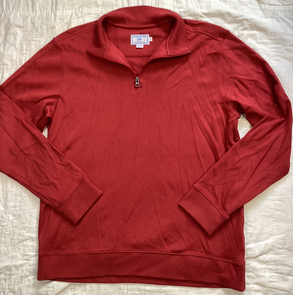 Southern Tide Sweatshirt Large Men’s The Skipjack 1/4 Zip Deep Red Pullover