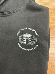 Omaha Police Department OPD Bomb Response Unit Hoodie Sweatshirt Black Mens Lage