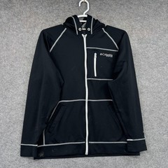 Columbia Hoodie Sweatshirt Mens Large Black Full Zip Lightweight Breathable