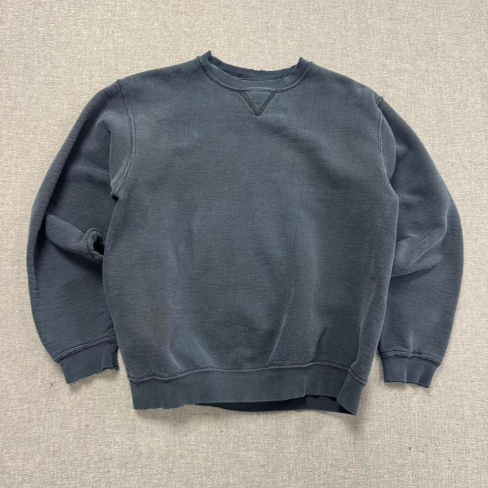 Vintage 90s Russell Athletic Sweatshirt Faded Distressed Black Mens Medium Blank
