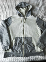Arizona Jean Co Men’s Gray Colorblock Sherpa Lined Full Zip Hoodie M Pockets