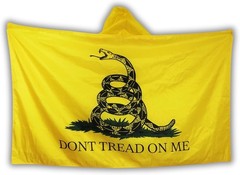 Gadsden Flag Hooded Wearable Cape 3X5 Don’t Tread on Me Yellow Patriotic Liberty