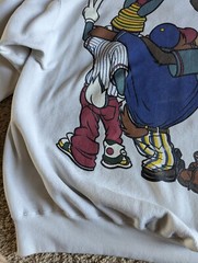 Vintage 1993 Hip Hop Looney Tunes Bugs Bunny Taz Double Sided Sweatshirt XL 90s