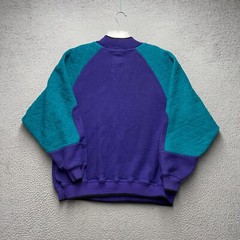 Fast Solar Fleece Sweater Mens M/L Purple Green Pullover High Neck Ski 80s 90s