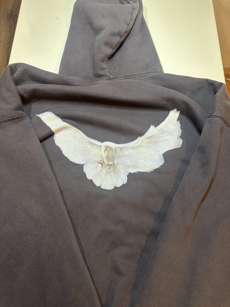 Size L – Yeezy Gap Balenciaga Dove Hoodie Washed Black Oversized Authentic
