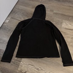 Men’s Black Solid Full Zip Hooded Hoodie Jacket with Pockets, Long Sleeve