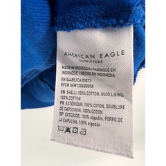 American Eagle Outfitters Blue Black Hoodie Pullover Eagle Logo Size L