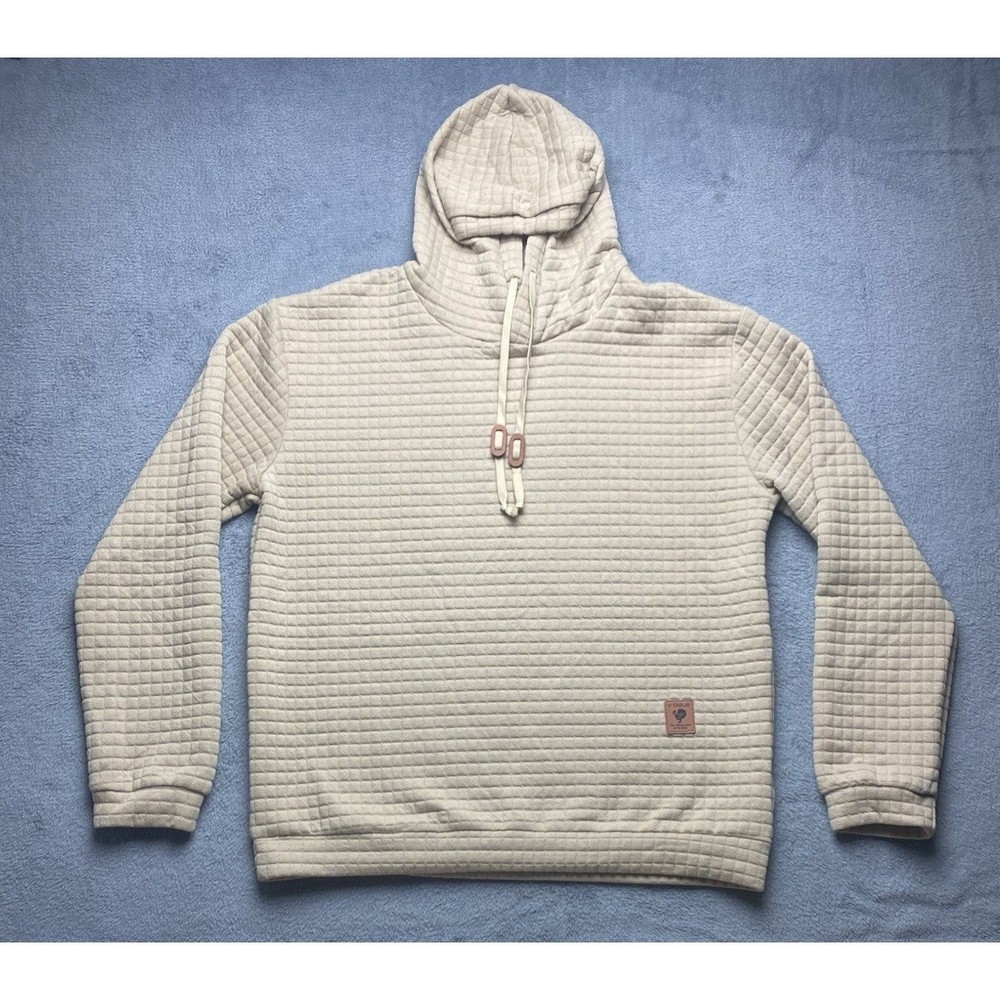 Vogue Sport Fashion Hoodie Size XL Beige Quilted Very Soft 100% Polyester