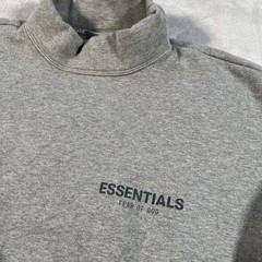 Fear of God Essentials Mock Neck Sweatshirt Gray Logo Pullover Unisex XXS