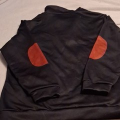 Men’s Black 1/4 Zip Lion Graphic Mock Neck Sweatshirt L Orange/White