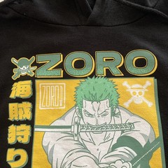 “One Piece”. ZORO. Size M. Black. Crew Full HOODIE. Sweatshirt