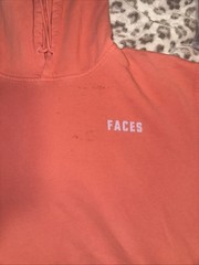 Mac Miller Faces 2014 Remember Album Graphic Hoodie Coral Unisex L *stains*