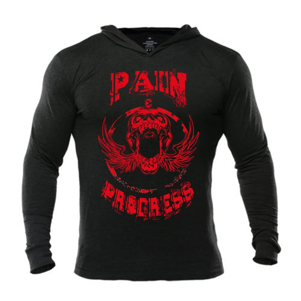 Iron Gods Pain & Progress Hoodie Bodybuilding Gym Weightlifting Pullover Workout