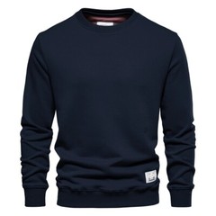 AIOPESON Streetwear Cotton Men’s Spring Sweatshirt Solid Color Long Sleeve