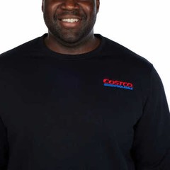 Costco Wholesale Black Unisex Embroidered Logo Crewneck Sweatshirt