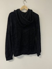 Reserved Hoodie Mens Medium Black Plush Sweatshirt Pullover Soft N143
