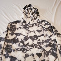 Hollister Sweatshirt Hoodie White Black Cloud Mens Small 21×25 WINTER CAMO LOOK