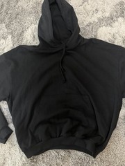 Kanye West Yeezy HD-01 Black No Print Blank Hoodie Sweatshirt Size 2