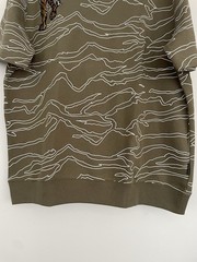 Sean John Men’s 2XL Tiger Patch Striped Olive Green Short Sleeve Crew Sweatshirt