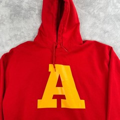 Letter A Alvin and Chipmunks Graphic Hoodie L Red Collegiate Streetwear Retro