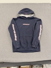 Vintage Quiksilver Hoodie Mens Medium Blue Boardriding Graphic Skate Surf