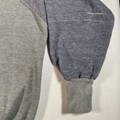 Vintage 70s 80s Sweatshirt Mens Large Gray Blue Color Block Raglan Pullover