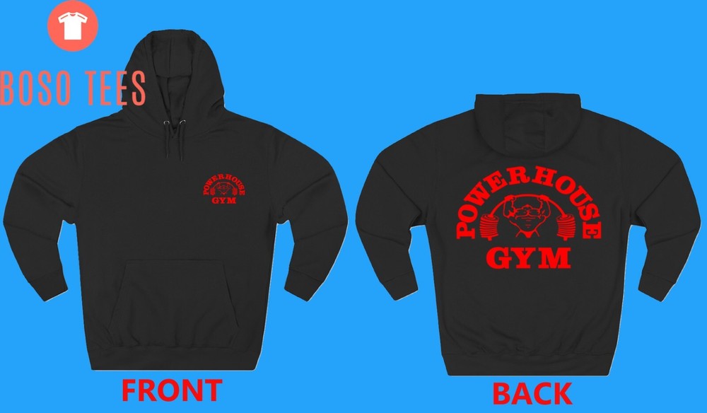Powerhouse Gym Red Men Black Hoodie Sweatshirt Size S-3XL