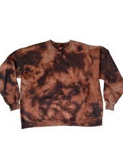 Hanes Men’s 2XL Black And Brown Tie-Dye Crewneck Sweatshirt