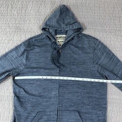 Surplus Hoodie Men 2XL Blue Full Zip Fleece Drawstring Hood Kangaroo Pockets