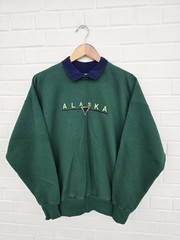 Vintage Alaska Collared Sweatshirt Crew Neck Pullover Men’s Size Large (42,44)
