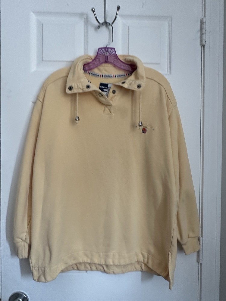 Vintage WilliWear Sport SweatshirtM Yellow 1/4 Snap Neck Pullover 90s