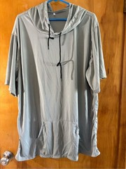 Men’s Lightweight Hooded Short-Sleeve Shirt – Light Gray