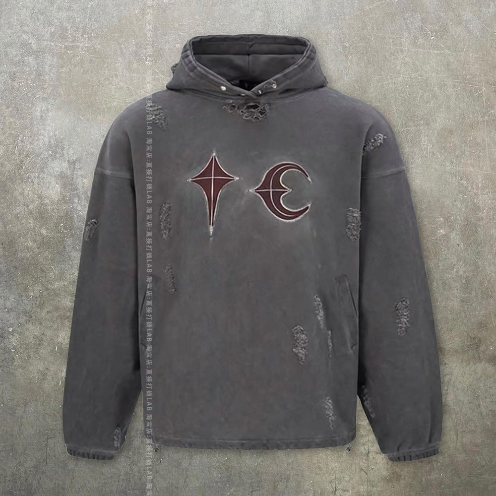 MEN WOMEN THUG HOODED CLUB PULLOVER HOODIE EMBROIDERY DIRTYFIT SWEATSHIRT JUMPER